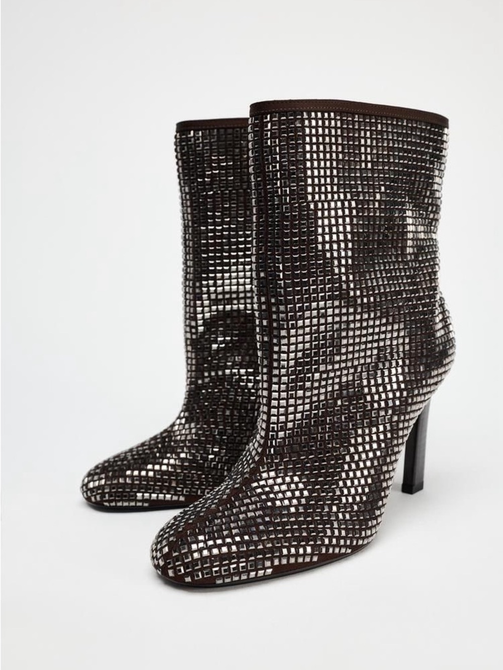 RHINESTONE HEELED ANKLE BOOTS